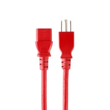 4x 2FT Power Cord Cable Extension NEMA 5-15P to IEC 60320 C13 18AWG 3-Prong Red picture