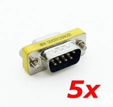 5 Pack - DB9 D-SUB 9-Pin RS232 Serial Male to Female Port Saver Coupler Adapter picture