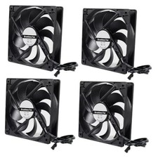 4-Pack 120mm 120x120x25mm 12V Black Computer Case Fans High Performance picture