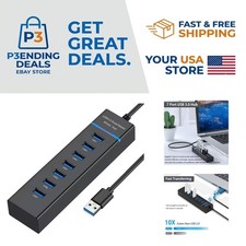 7-Port USB 3.0 Splitter - Effortless Plug and Play Connectivity for All Devices picture