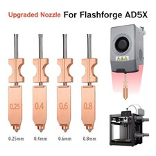 Upgraded Hardened Nozzle 0.25 0.4 0.6 0.8mm For Flashforge AD5X 3D Printer Parts picture