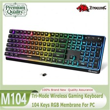 ZIYOULANG M104 Tri-Mode Wireless Gaming Keyboard 104 Keys RGB Membrane For PC picture