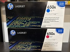 Genuine HP 650A Cyan & Magenta Toners Cartridges SEALED C picture