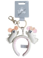 2026 Disney Parks Mickey & Minnie Halloween Boo Ghosts Plush Keychain Bag Charm picture