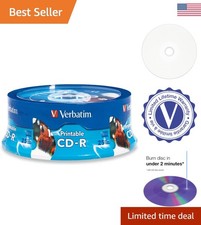 Vibrant 700MB Hub Printable CD-R Discs - 25-Pack for Photo Quality Printing picture