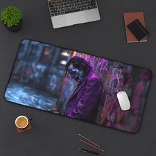 Neon Clown Alley Desk Mat | Dark Urban Graffiti Mousepad picture