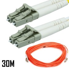 30M 98FT LC to LC 62.5/125 OM1 MultiMode Duplex Fiber Optic Optical Cable Orange picture