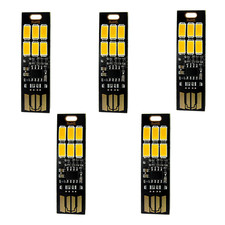 5Pcs 6-LED USB Portable Keychain Lamp W/ Touch Dimming 1W Daylight White 3200K picture