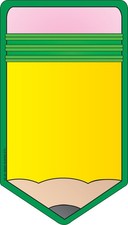 SHAPES ETC. 50 Sheets Pencil Large Notepad 5in x 7in Size Back Yellow, Green picture