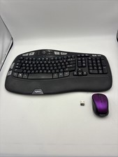 Logitech K350 Wireless Wave Keyboard Logitech M325 Mouse Purple With Dongle picture