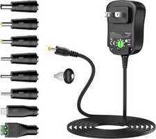 12W Universal Power Supply 12V 9V 7.5V 6V 5V 4.5V 3V 1A AC to DC Adapter for...  picture