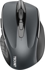 TECKNET Wireless Mouse Bluetooth 2.4G Silent 4800 DPI 6 Button Gray picture