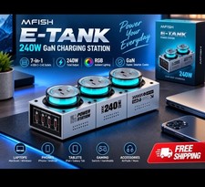 MFISH 240W GaN USB -C Charging Station 7 Port Desktop Fast Charger PD QC RGB picture
