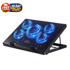 Laptop Cooling Pad Cooler Stand with 5 Quiet Fans for 12