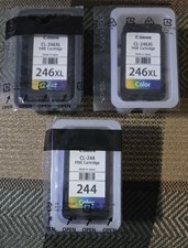 Lot of 3 Canon Fine Cartridges - 2 CL-246XL 1 CL-244 - Color Genuine Sealed New picture