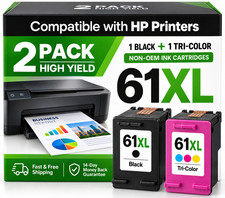 61XL Black & Color Ink Cartridge for HP 61 ENVY 4500 4501 5530 5535 DeskJet 1055 picture