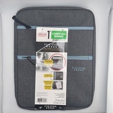 3 Ring Binder 1 Inch 375 Sheet Capacity Gray Mint Five Star 29092 Zipper picture