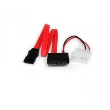 StarTech SLSATAF12 12in (1FT) Slimline SATA to SATA with LP4 Power Cable Adapter picture