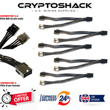 Cryptoshack 5-Pack Premium Black PCI-E 8Pin to 2x 8 Pin (6+2) 18AWG Y Splitter picture