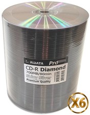 600-Pak Ridata Pro Shiny-Silver Hub Top w/ DIAMONDSILVER Record Surface CD-R's picture