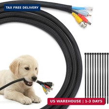 Yecaye 10ft - 1/2 inch Cord Protectors from Pets no Chew, Black | Split Cable Ma picture