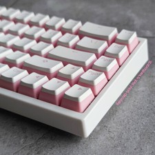 White Pink PBT Doubleshot Pudding 140 keycaps set for Razer Mechanical Keyboards picture