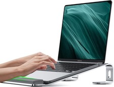 Aluminum Laptop Stand with Ergonomic Wrist Rest - Compatible with 10-17