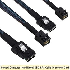 2-pack 12G Internal Mini SAS HD SFF-8643 4I to SFF-8087 RAID Data Server Cable picture