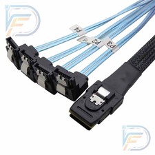 Mini SAS SFF-8087 to 4 SATA 90 Degree Right Angle Breakout Cable 0.5M Forward picture