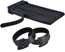 100 Cable Straps black Wire Cord Hook Loop Ties Reusable Fastening Organizer-Lot picture
