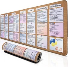 Python Programming Cheat Sheet Desk Mat - Large Mouse Pad with Complete Code ... picture