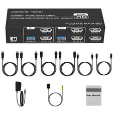 2x2 DP KVM Switch 4K 120Hz 8K USB3.0 KVM Switcher For 2 Computers 2 Monitors picture