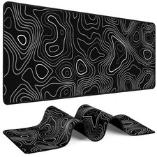 Mouse Pad Gaming - Desk Mat for 31.5L x 11.8W inches, Black with White Line picture