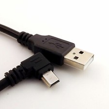 5x 1FT Mini USB Male 90 Degree Left Angled to USB 2.0 A Male for Camera Mp4 GPS picture