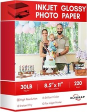 220 Sheets Glossy Thin Inkjet Printer Paper 115gsm 30LB Flyer 8.5x11 Inch picture