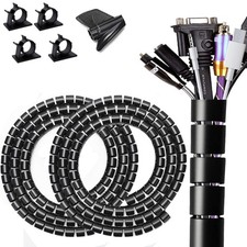 Fanoshon Large PC Cable Management Tube Sleeve Under 28MM-2PACK, Black 05 picture