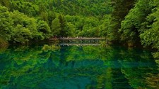 Landscape nature trees forest china lake water bridge Custom Gaming Mat Desk picture
