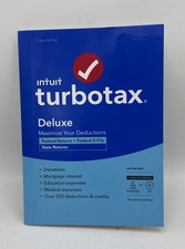 Turbotax Deluxe 2022 Federal Returns E-File + State Physical CD w license PC/MAC picture