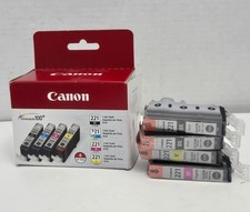 Genuine Canon 221 Magenta Yellow 2 Black 4-Pk Ink Cartridges Open Box picture