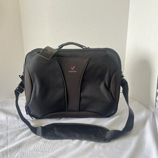Harifin Black Nylon 15 Inch Laptop Bag With Long Strap And 2 Outer Pockets NWT picture