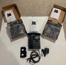 PolyVVX 250 4 Line  IP Phone & PoE w/Power Supply New Open Box Set of 3 - BLK picture