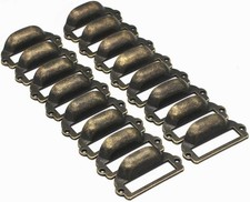 WEICHUAN 16-Pack Zinc Alloy Antique Bronze Label Frame Drawer Pulls -Vinta picture