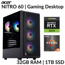 Acer Nitro 60 Gaming Desktop NVIDIAGeForceRTX5070 32GB RAM 1TB SSD Ryzen9 Refurb picture