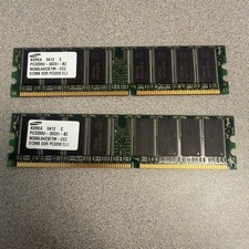 2x (1GB) Samsung 512MB DDR PC-3200U-30331-B2 Desktop RAM Memory picture