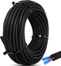 1 Inch X 20 Ft Split Wire Loom Tubing Protector Plastic Electric Wire Covers picture