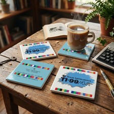 Texas Instruments TI-99/4A Ceramic Coasters Set of 4 Retro Computer 4