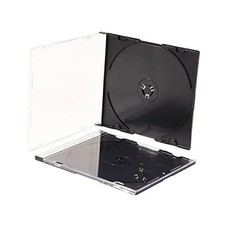  Ultra Thin 5.2mm Slim Clear CD Jewel Case with Built in Black Tray, 20 Pack.  picture