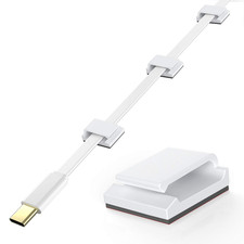 Flat Ethernet Cable Clips, 100 PCS Adhesive Wire Clips, White picture