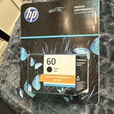 HP 60 Black Ink Cartridge Genuine OEM Original New Sealed 07/2024 Warranty Expir picture