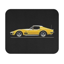 1969 Corvette C3 Stingray Mouse Pad – Yellow Classic Car Desk Mat picture